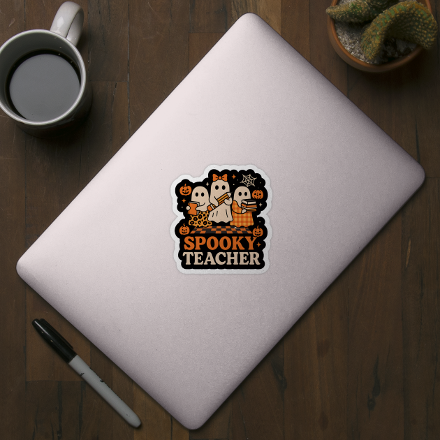 Spooky Teacher Ghost Halloween School Graphic Gift by MakerMind8.2